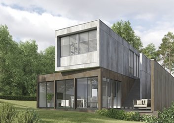 Fasáda domu se sérií METAL (rust/silver)