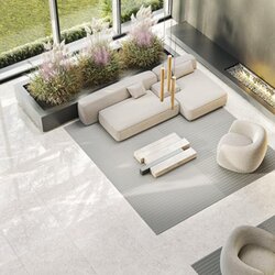 Jemná imitace kamene Cobb v barvě light v obývacím pokoji na podlaze