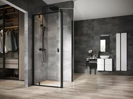 Sprchová stěna 100 cm černá/transparent – Ravak NPSS 90OA0300Z1 | Více -