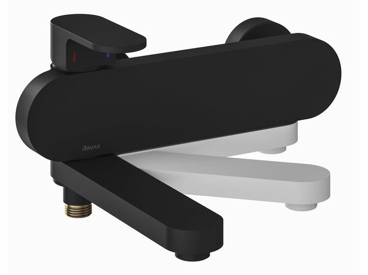 CR 022.20BL Vanová nástěnná baterie bez sprchového setu, černá