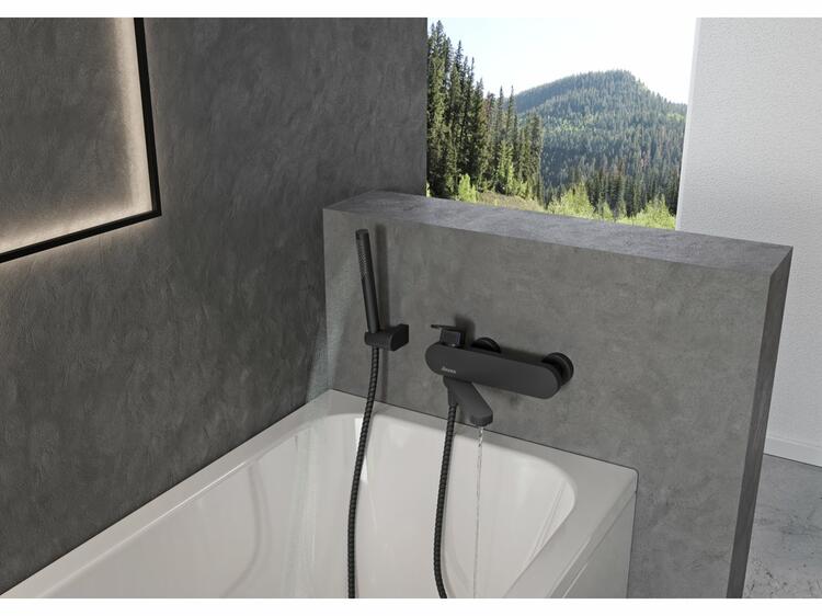 CR 022.20BL Vanová nástěnná baterie bez sprchového setu, černá