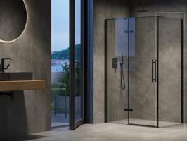 Sprchová stěna 100 cm černá/transparent – Ravak COPS X9VVA0300Z1 | Více -