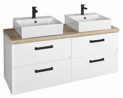 Koupelnová sestava nábytku bílá/dub - Aqualine VEGA VG052-04 | Více -