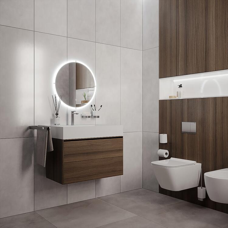 Kulaté zrcadlo s led osvětlením průměr 80 cm – Nimco ZP 24002RVX