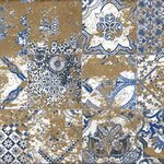 Rustikální dlažba Zest barva Siena béžová s celoplošným dekorem na stěně v koupelně - Dlažba Zest